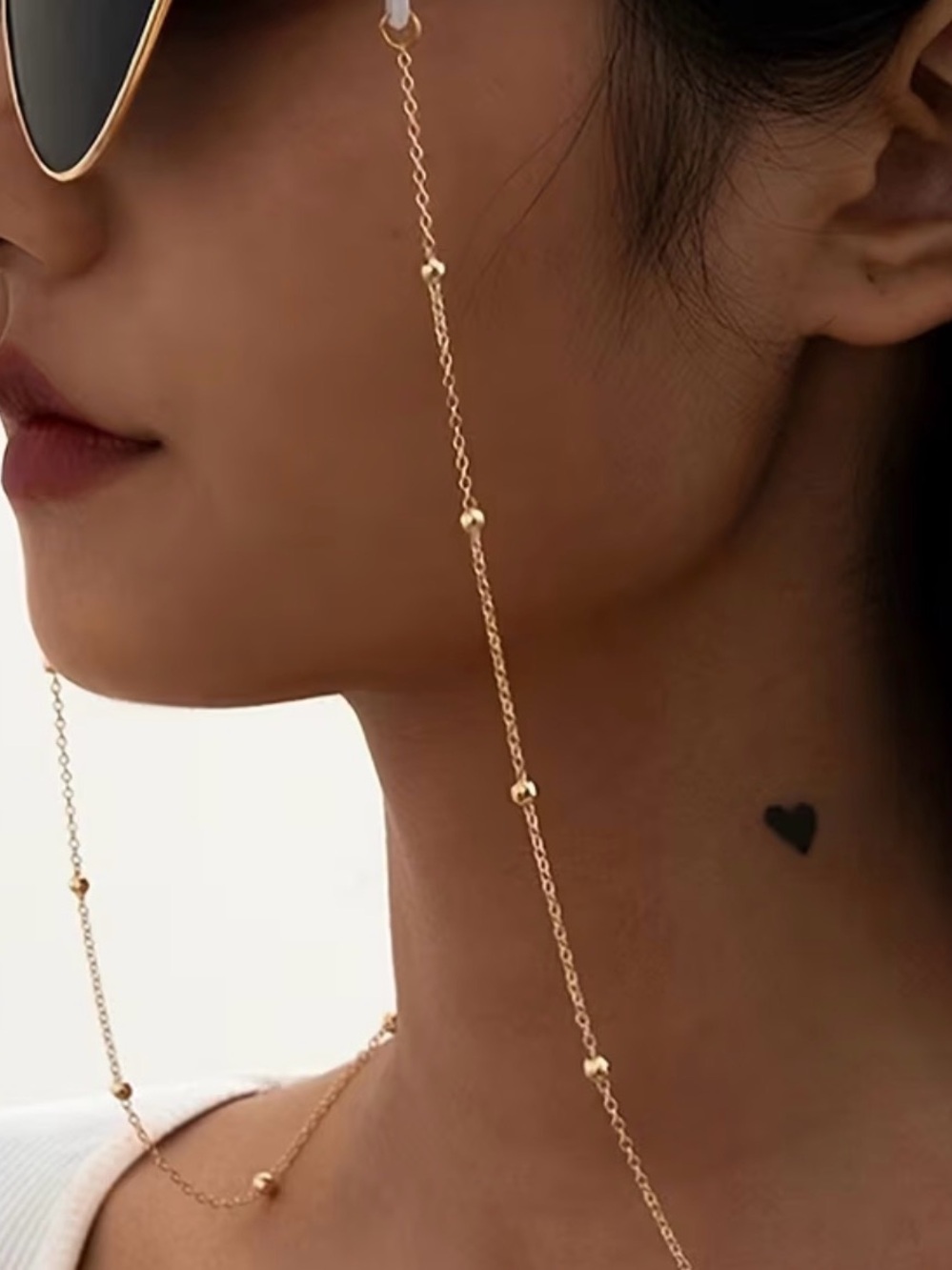 Delicate Gold Beaded Sunglass Chain